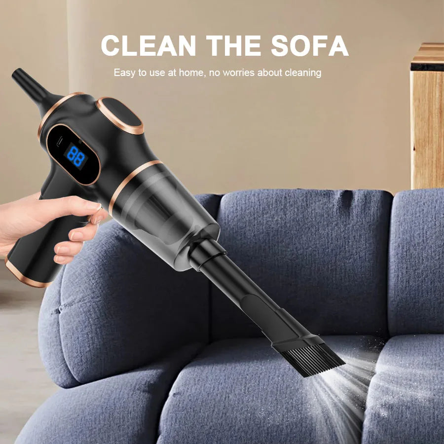 MiniVac Pro — Aspiradora Inalámbrica Portátil para Carro y Hogar