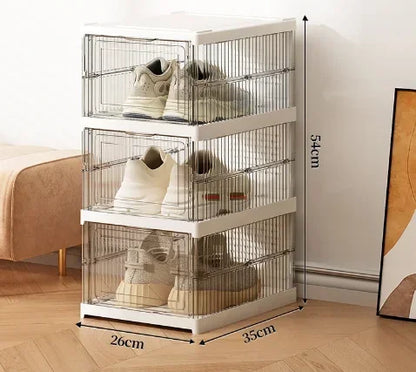 ClearShoe — Organizador Apilable de Zapatos Plegable