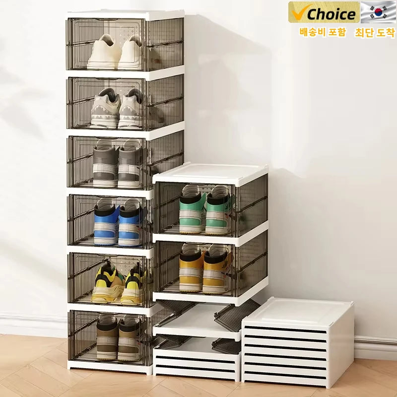 ClearShoe — Organizador Apilable de Zapatos Plegable