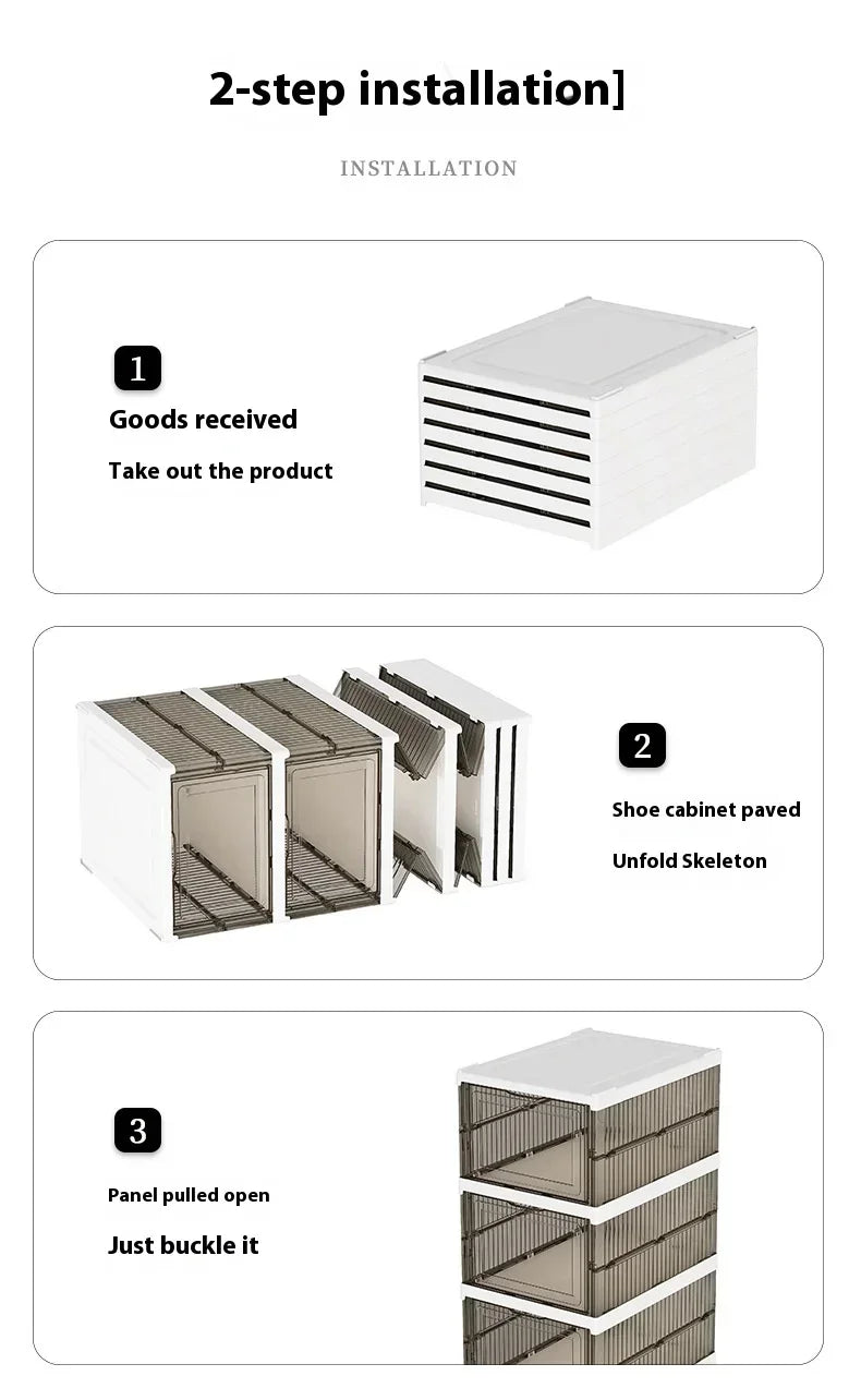 ClearShoe — Organizador Apilable de Zapatos Plegable