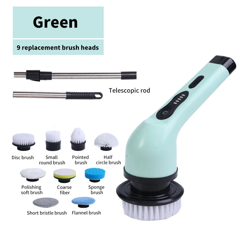SpinClean 9en1 — Cepillo Eléctrico de Limpieza Giratorio