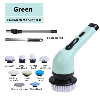 SpinClean 9en1 — Cepillo Eléctrico de Limpieza Giratorio