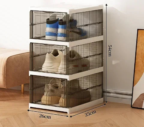 ClearShoe — Organizador Apilable de Zapatos Plegable